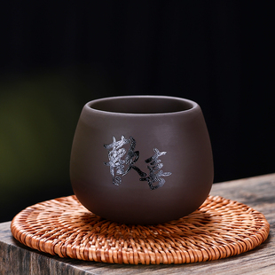 紫砂茶杯品茗杯茶盏主人罗汉杯杯子茶具刻字陶瓷单杯茶盏杯 新款