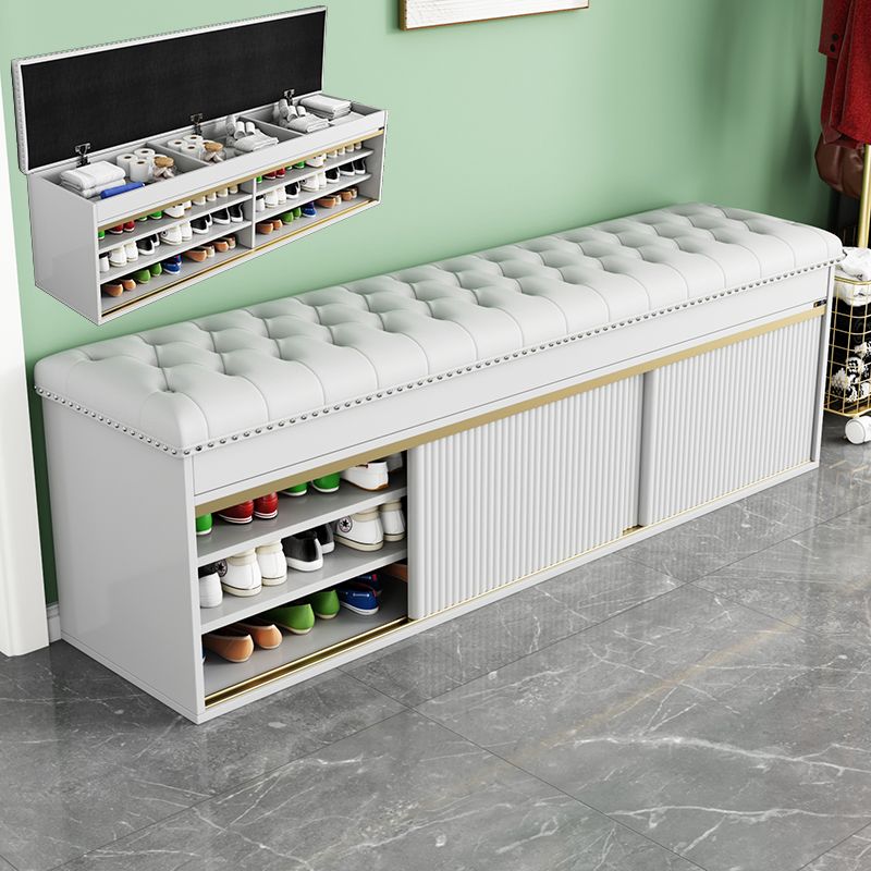 家用门口可坐意式奶油风换鞋软包