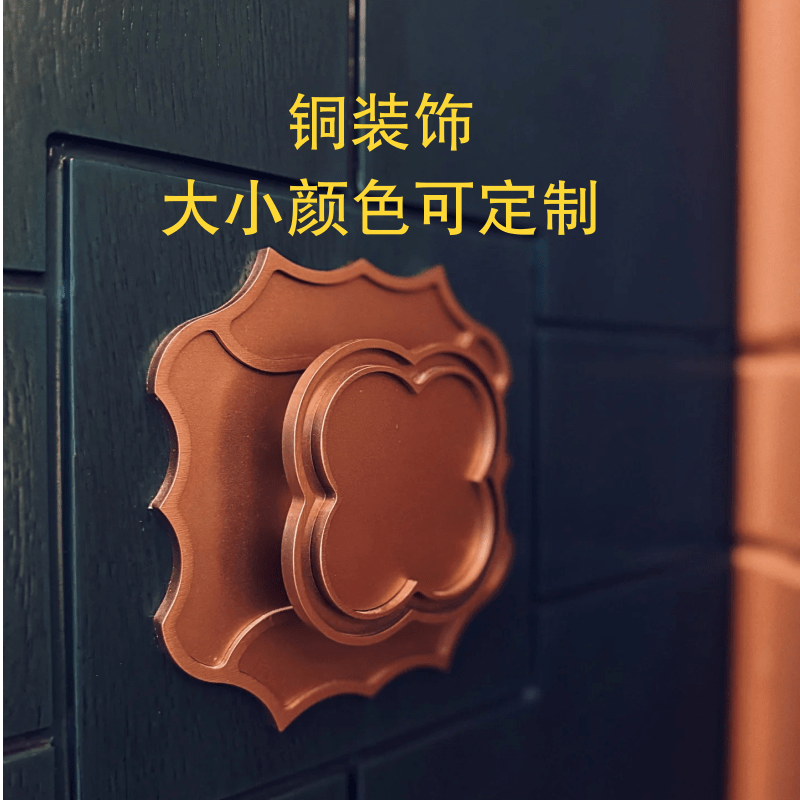 金属铜雕花墙壁装饰大门拉手定制