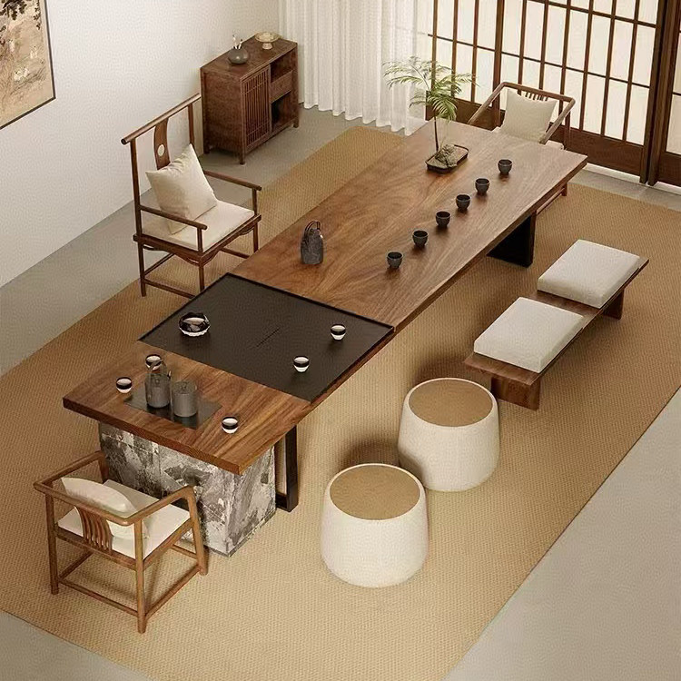 宋式美学长桌高端定制茶台黑胡桃木茶桌椅家用客厅设计师同款家具,住宅家具,家用茶台/茶桌,淘宝优惠券,粉丝福利购,淘宝优惠卷