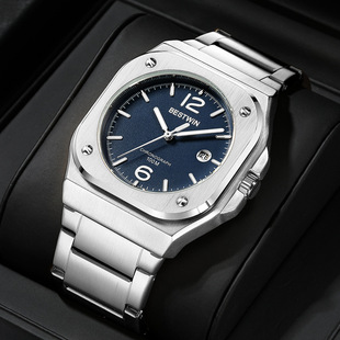 跨境简约男士手表男BESTWIN夜光日历方形男表外贸 wristwatch