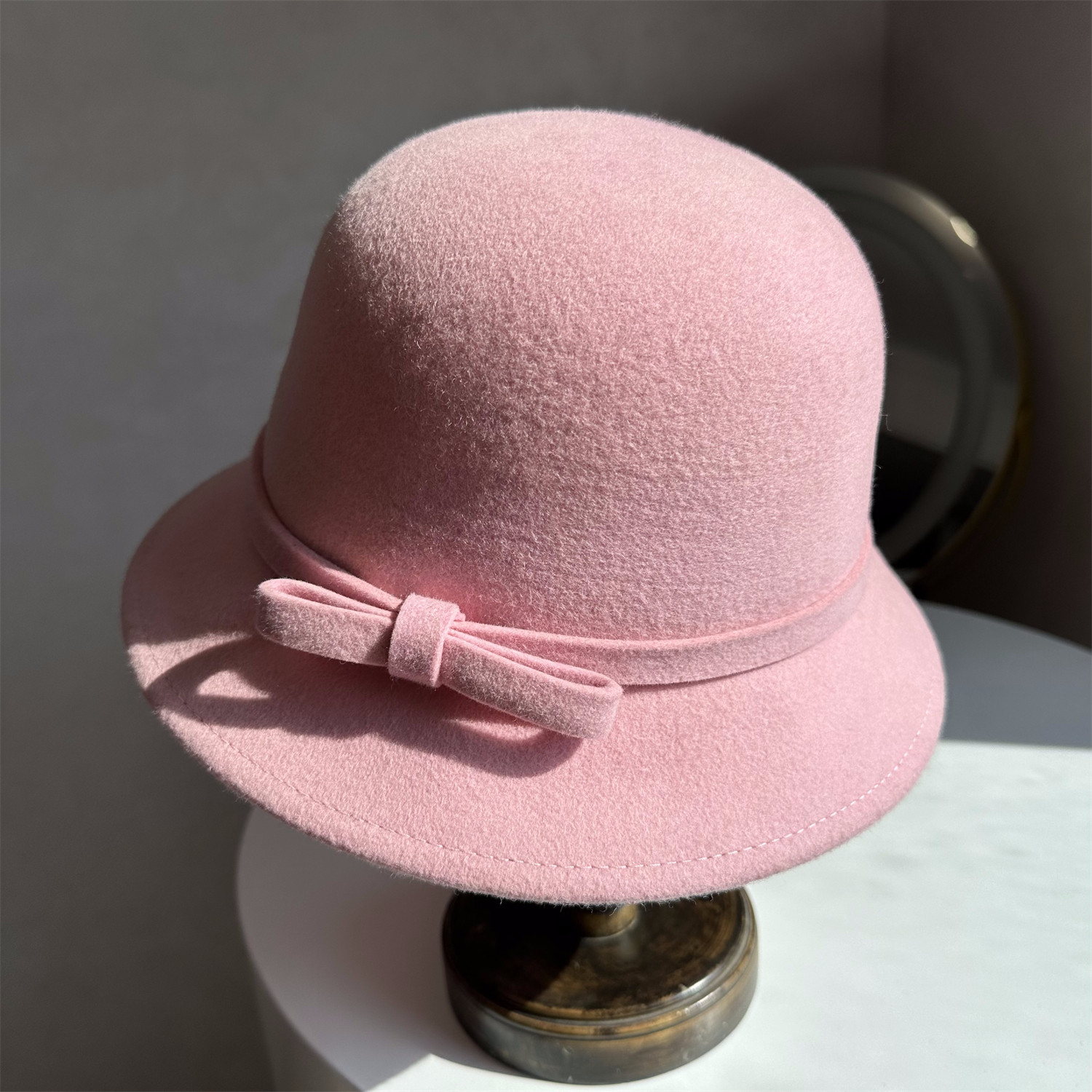 秋冬粉色少女心羊毛呢渔夫帽女英伦复古时尚百搭圆顶盆帽小沿礼帽,服饰配件/皮带/帽子/围巾,帽子,淘宝优惠券,粉丝福利购,淘宝优惠卷