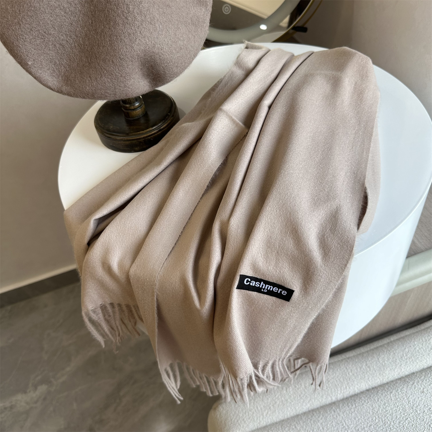 卡其色秋冬加厚保暖围巾纯色百搭温暖时尚羊绒围巾仿羊毛披肩两用,服饰配件/皮带/帽子/围巾,围巾/丝巾/披肩,淘宝优惠券,粉丝福利购,淘宝优惠卷