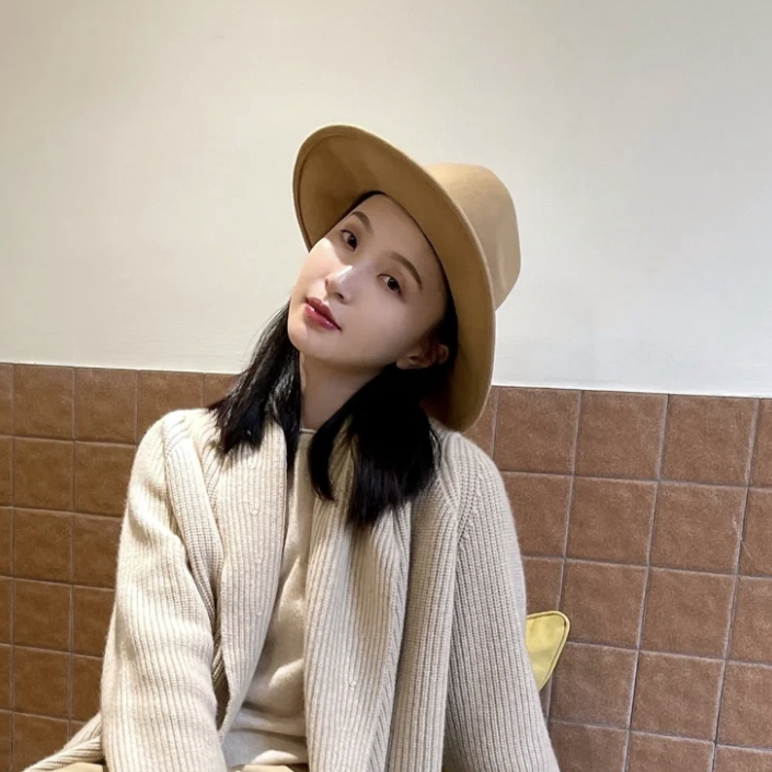 法式气质爵士帽驼色礼帽女英伦风复古羊毛帽毛呢帽毡帽出游逛街潮