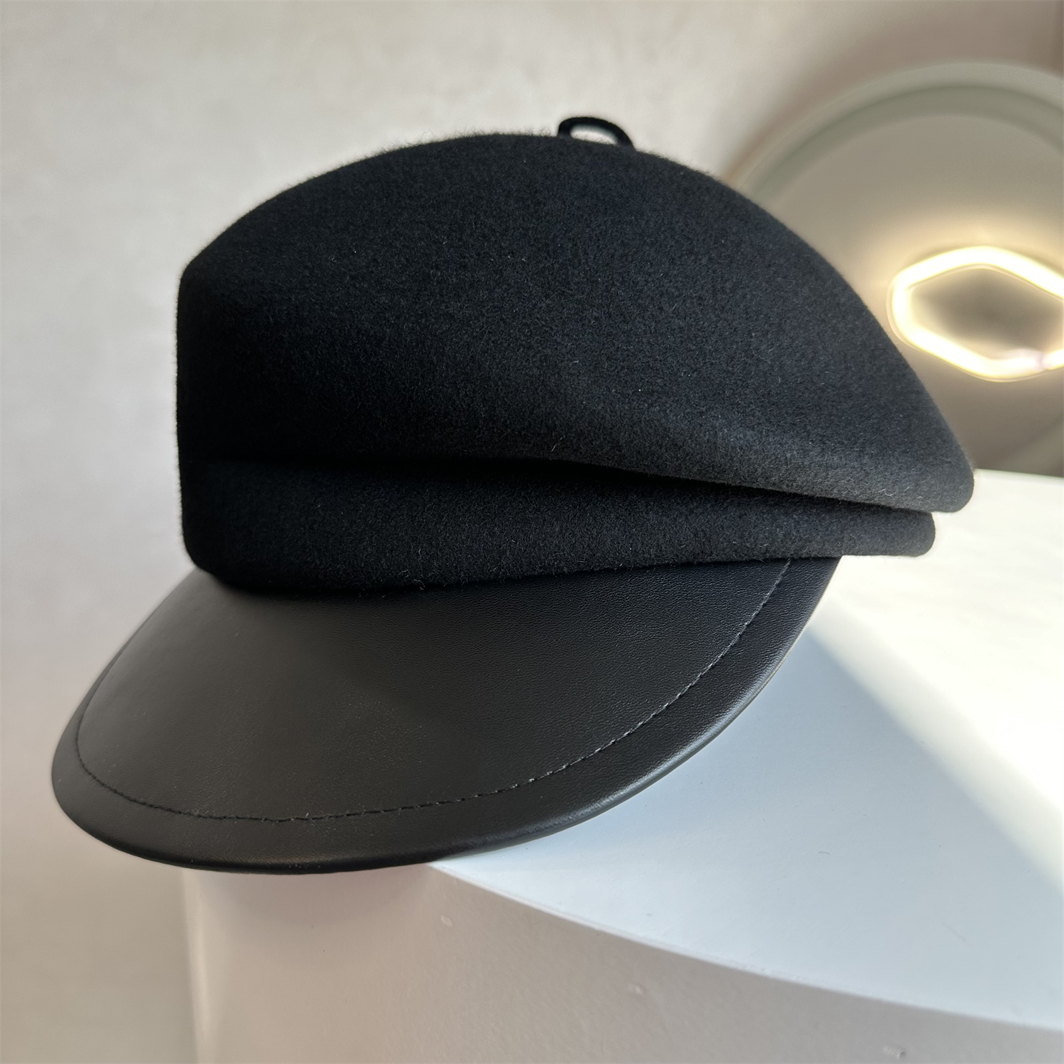 青年毡帽报童帽骑士帽子冬日本ca4气质款澳洲羊毛折边鸭舌礼帽女