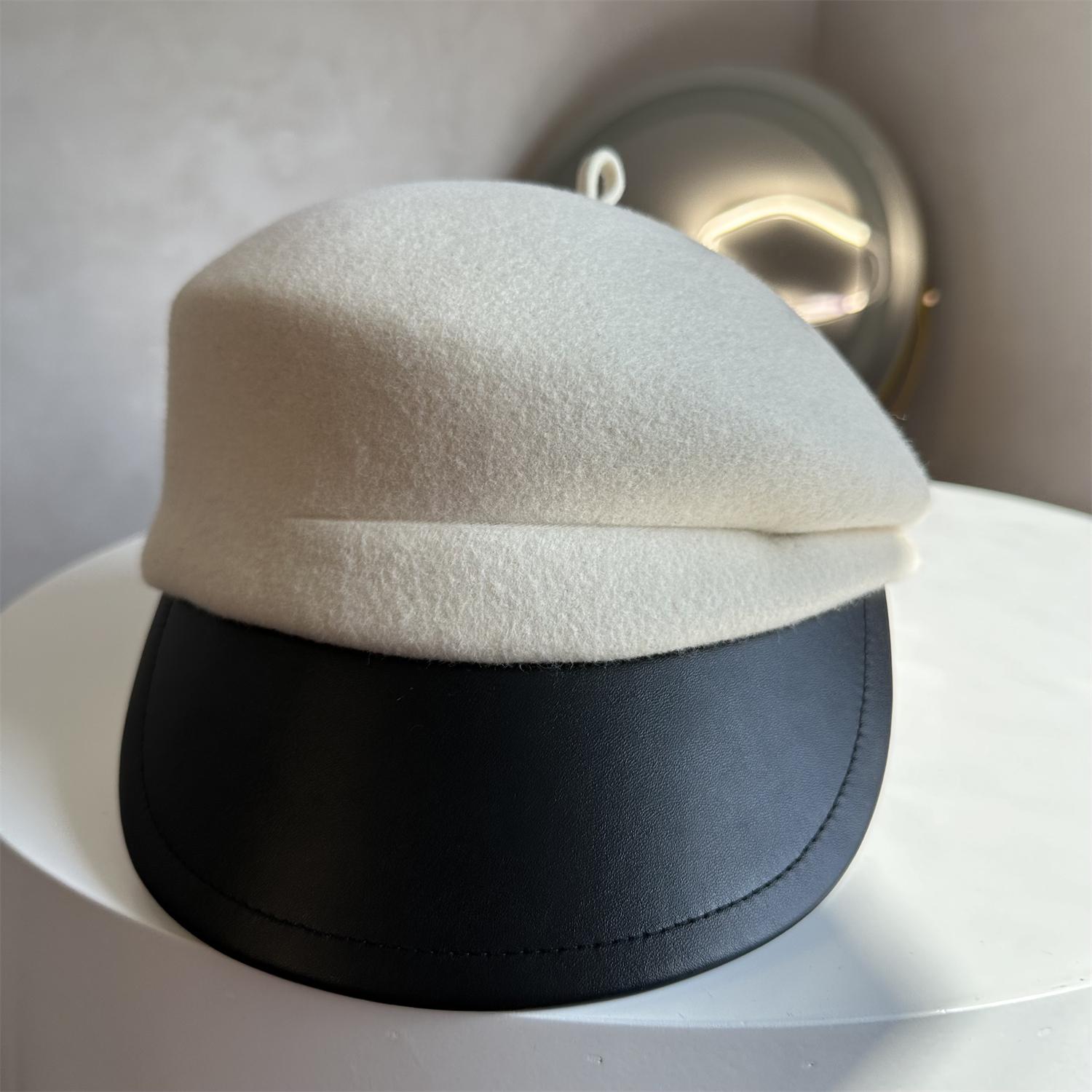 2024秋冬新款羊毛八角帽