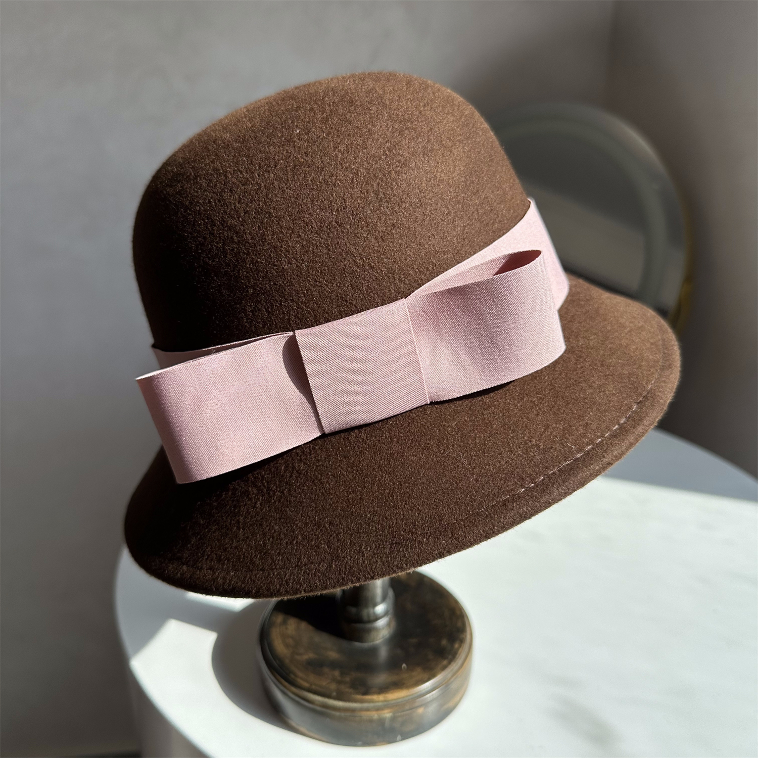 淑女风羊毛呢渔夫帽显脸小盆帽