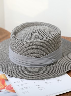 凹顶礼帽出游休闲男女夏贴布灰色