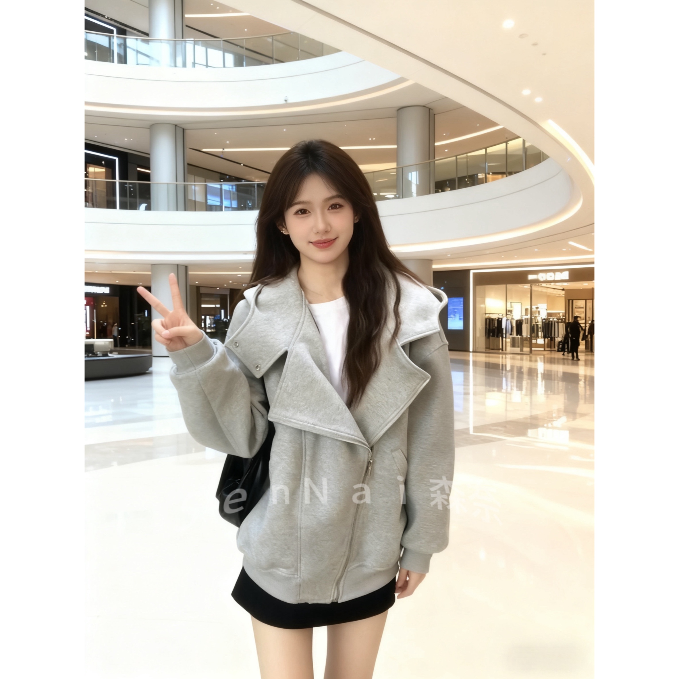 网红加绒秋冬季通勤短款常规纯色