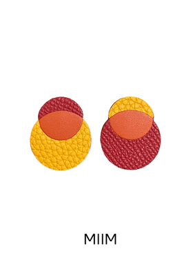 MIIMX原色小众设计夸张艺术气质手工牛皮耳环纯银耳饰复古