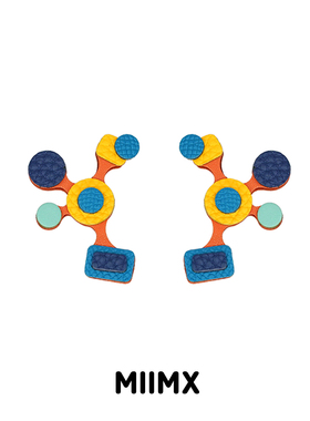 MIIMX “岛”系列独立设计师夸张艺术气质手工牛皮耳钉2