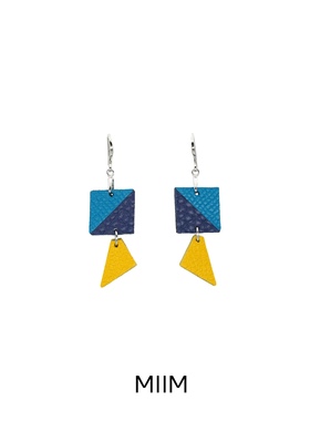 MIIMX飞鸟小众设计夸张艺术气质手工牛皮耳环纯银耳饰复古