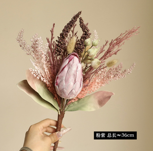 Ins风仿真麦穗干花花束客厅帝王花假花装饰摆件餐桌花高级感摆设