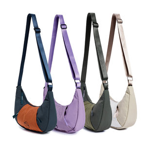 FINERWORLD原创拼接设计斜挎包户外休闲情侣男女饺子包防水单肩包