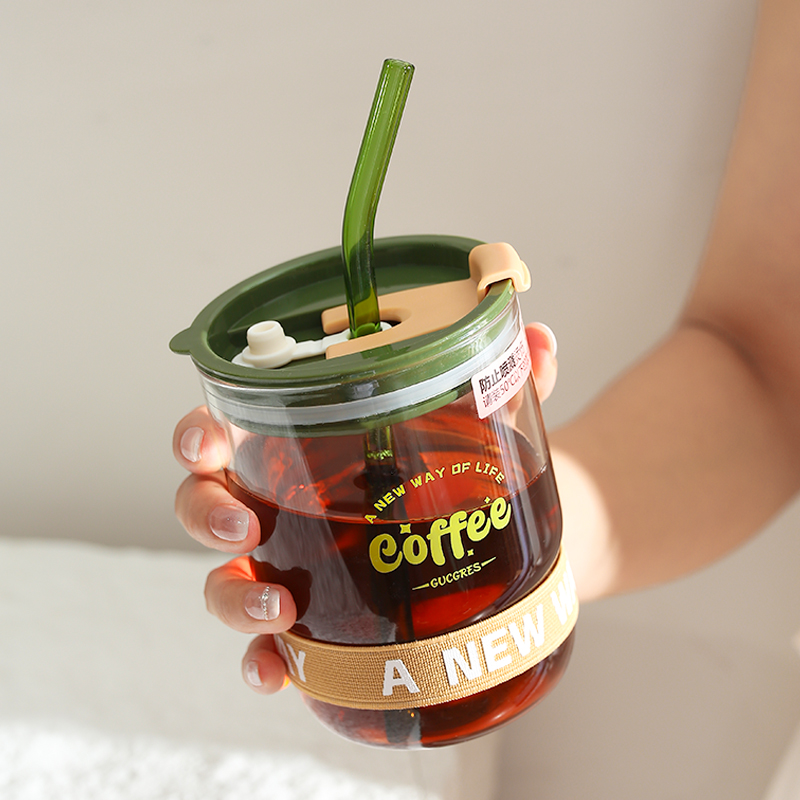 大容量便携双饮果汁饮料玻璃杯