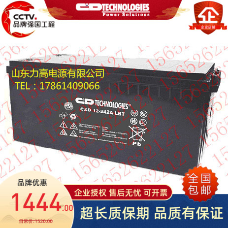西恩迪&大力神蓄电池C&D12-242ALBT/12V242AH风力发电厂EPS蓄电池
