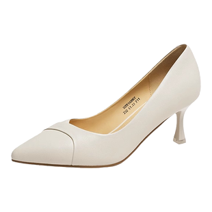 红蜻蜓时装单鞋女2025春季新款羊皮高跟鞋尖头气质职业通勤单鞋女