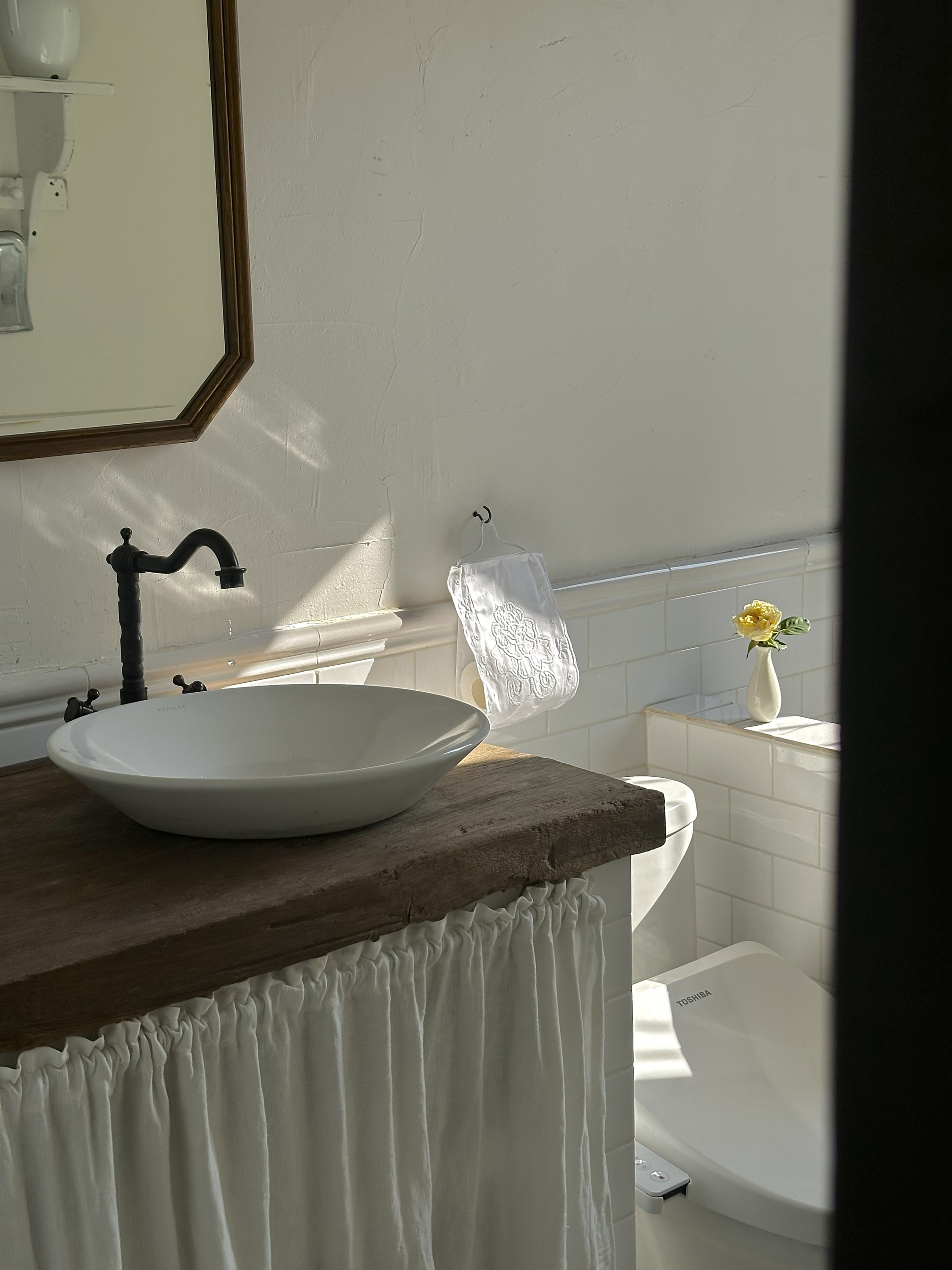 NfT 乡村复古纯棉刺绣钩花卷筒纸收纳布袋 出口英国厕纸挂墙袋