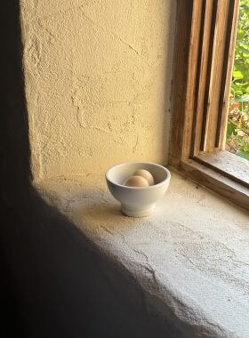 NfT 法式乡村厚白瓷高脚碗 谷物麦片早餐碗 甜品酸奶碗 出口外贸