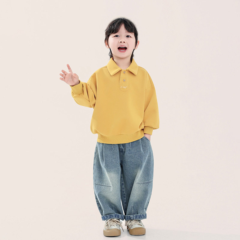 男童长袖卫衣春秋2026新款儿童春季童装中小童日韩翻领上衣polo衫