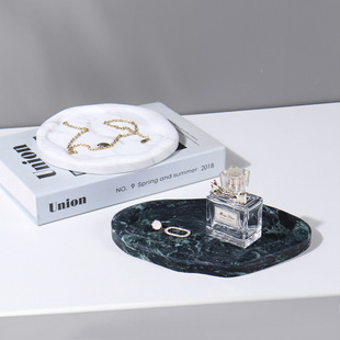 北欧风大理石小托盘水果首饰收纳置物台面酒店民宿样板间装 饰摆件