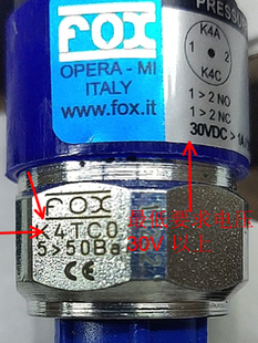 K4TC01 FOX原装意大利压力开关K4TCF1 K4VC K4ZC K4RAF1 K4RAF2