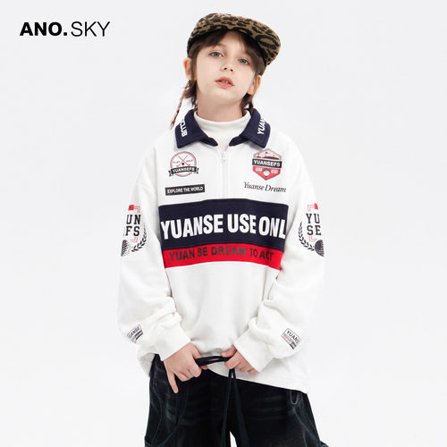 AS男童秋季美式polo衫卫衣机车服