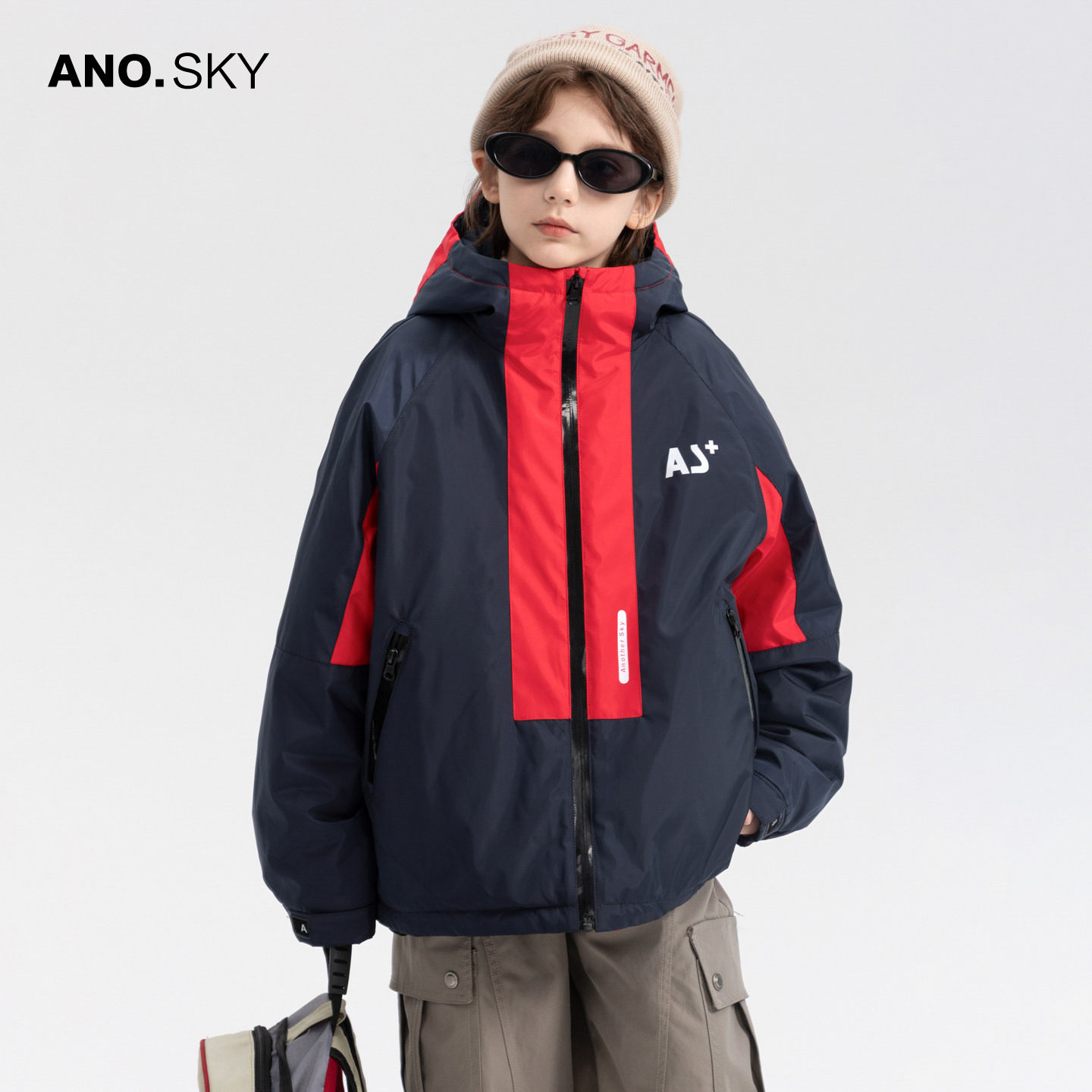 anothersky 儿童冬装三防冲锋衣羽绒服2026新款男童加厚防寒外套