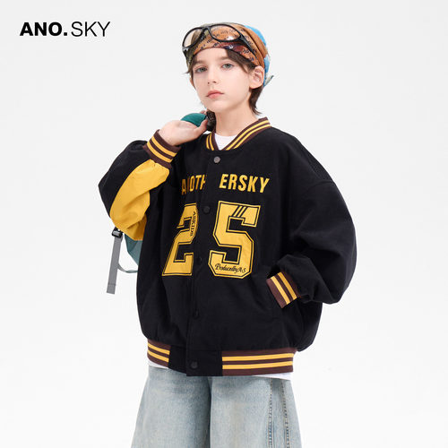 AS男童春秋季运动棒球服外套