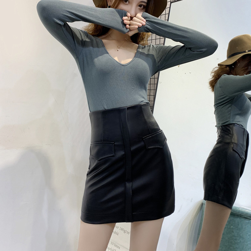 皮裙女2019新款秋冬高腰pu皮紧身包臀裙收腰显瘦一步裙裤裙半身裙|ruв категории Женская одежда, юбка - от Buy2taobao.com для оказания профессиональной услуги покупки агента Taobao