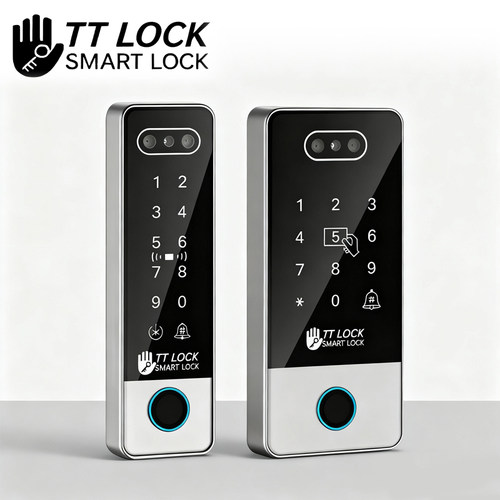 TTlock 通通人脸门禁考勤一体机 防水蓝牙IC刷卡远程开门密码刷卡