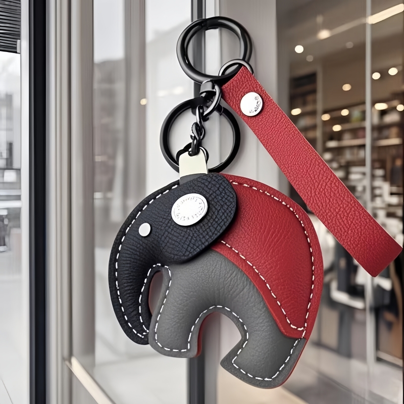 【2件9折】原创真羊皮大象钥匙扣