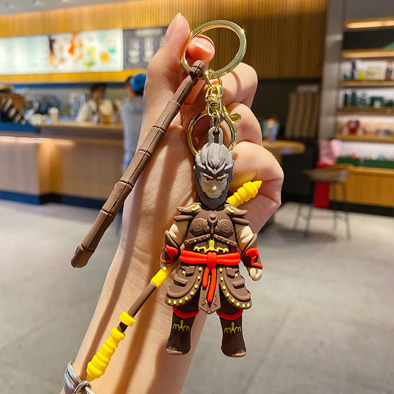 2024年新款盔甲猴子钥匙扣天命人悟空书包挂件男小饰品汽车钥匙链