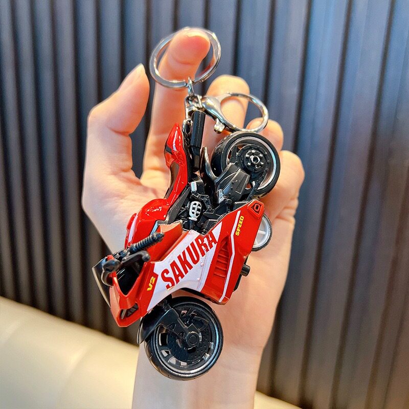 创意合金摩托车礼品回力机车仿真赛车书包挂件玩具摆件汽车钥匙扣
