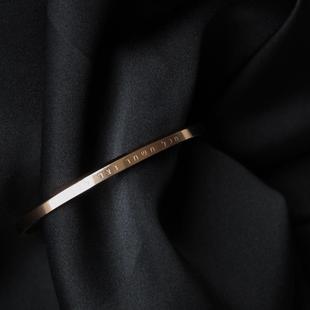 Heymen黑门 保守己心胜过一切 希伯来文刻字钛钢玫瑰金女款手镯