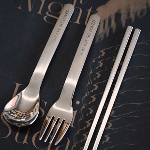 Heymen黑门 被深爱的 甜品蛋糕勺子叉子筷子美标316不锈钢ins餐具