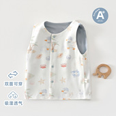 婴儿马甲纯棉双层春秋女男宝宝两面穿保暖马夹冬无袖 背心休闲坎肩