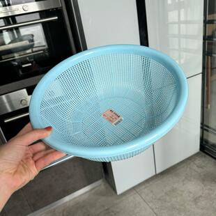 塑料洗菜篮加厚圆形沥水篮淘米大小号家用厨房圆筛镂空菜篮子小孔