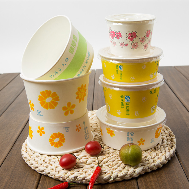 一次性纸碗外卖打包盒圆形带盖加厚快餐饭盒家用泡面碗商用纸餐盒,餐饮具,一次性餐盒,淘宝优惠券,粉丝福利购,淘宝优惠卷