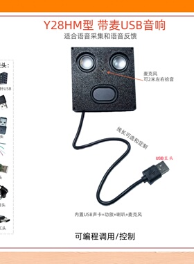 Y28HM型磁吸带麦克风USB音响大嘴6W喇叭编程电脑树莓派语音Type-C