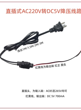 D57交流220V转DC5V输出降压电源线路模块 AC转DC 1米/2M/3M电源线