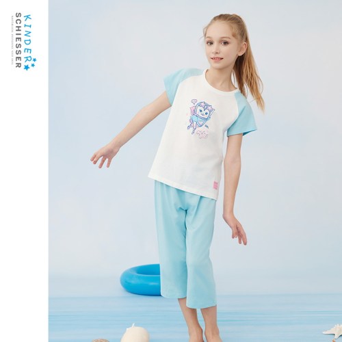 舒雅奥莱童装女童纯棉家居服套装