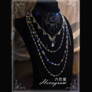 万圣节化妆舞会暗黑哥特风蕾丝项链六芒星lolita手作洛丽塔锁骨链