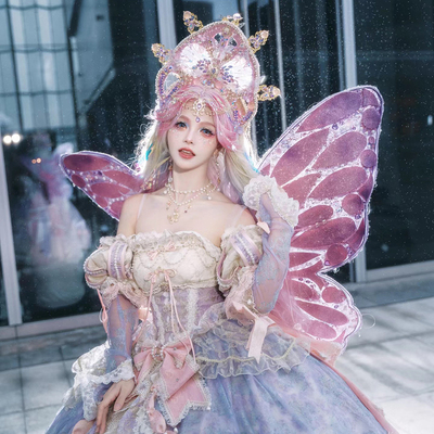 谢安然lolita紫色蝴蝶翅膀cp道具
