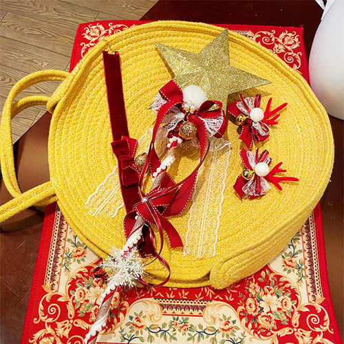 圣诞节氛围感摇铃手杖闪闪发光