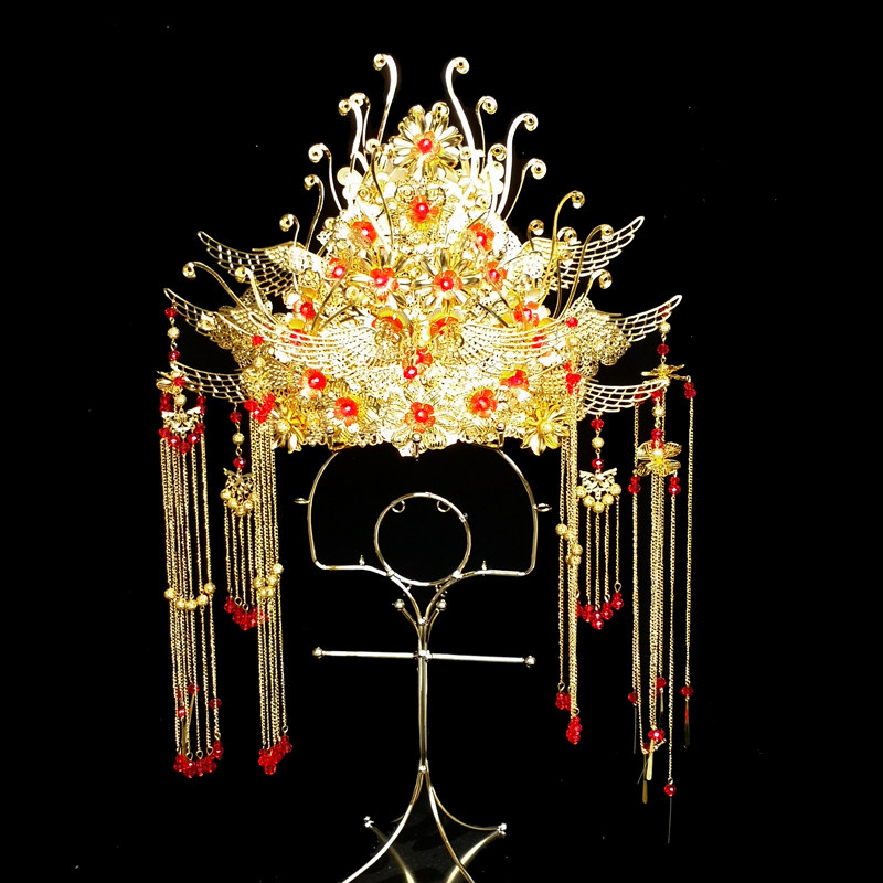 黑妈妈泰山奶奶王母娘娘九尾狐狸凤冠观音菩萨帽子大型帽子顶冠