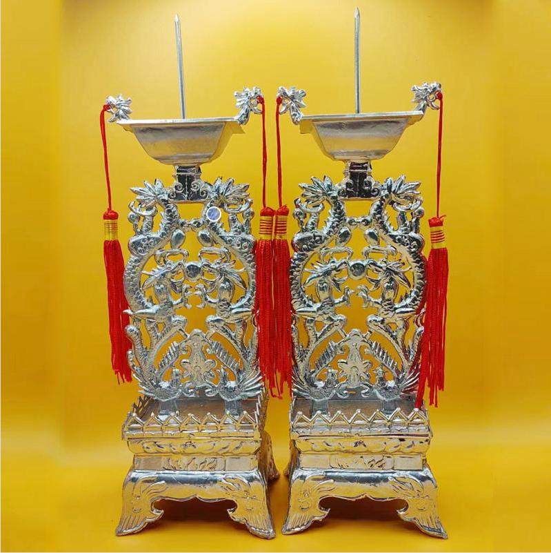 新款结婚蜡台蜡烛台锡烛台嫁妆洞房花烛婚庆用品传统中式龙凤双喜