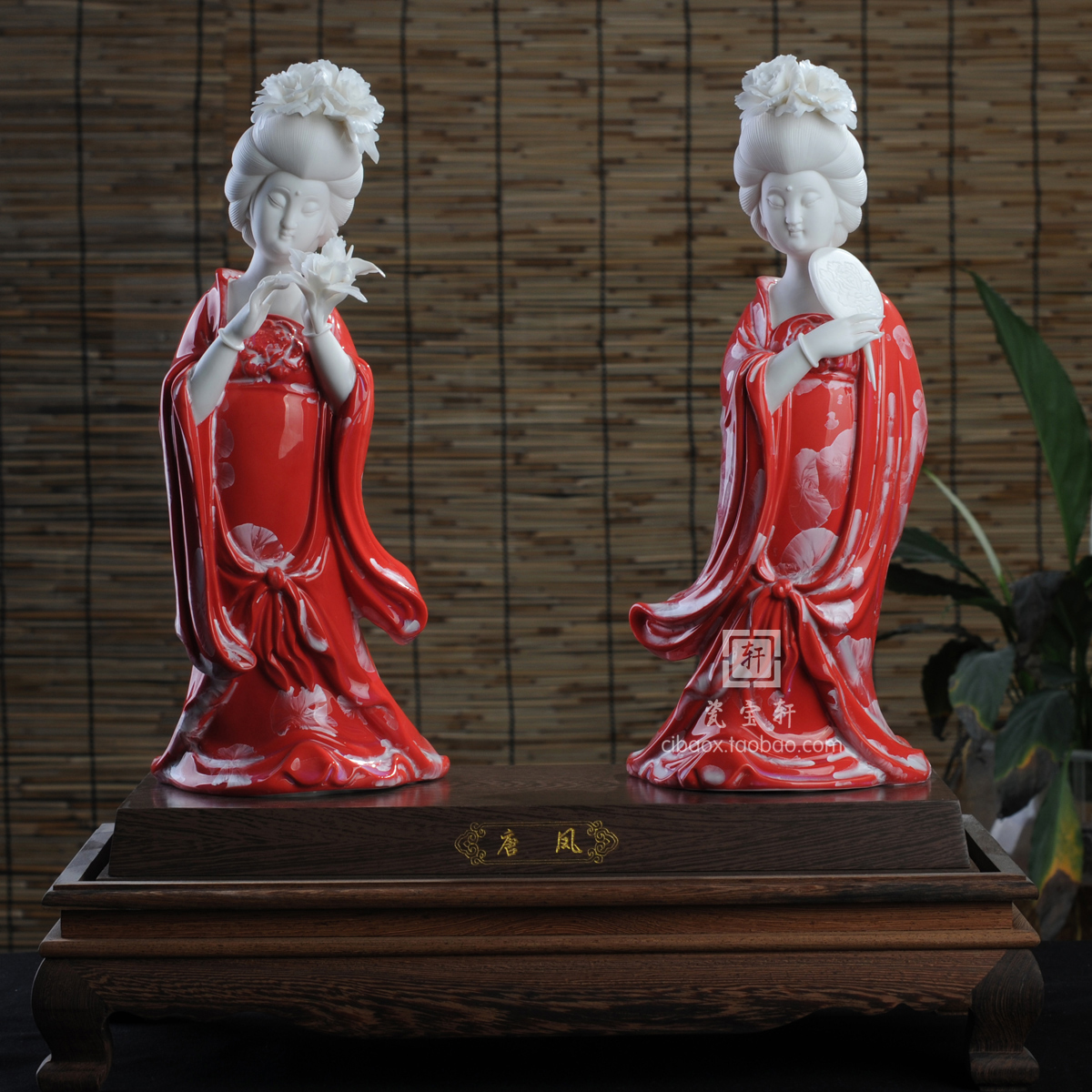 唐风仕女 德化陶瓷古典仕女美女人物雕塑家居办公商务工艺品摆件