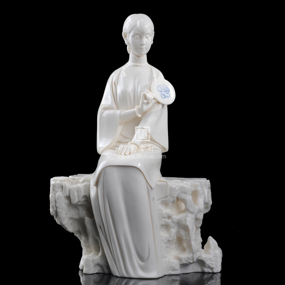 秦楼月 德化白瓷古典仕女美女人物雕塑工艺品客厅家居礼品摆件