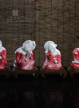 古典美女风德化白瓷工艺摆件